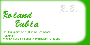 roland bubla business card